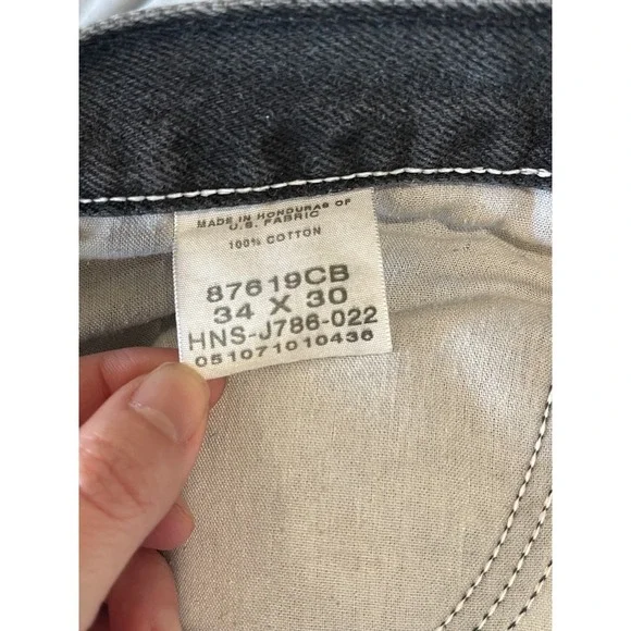 Vintage Rustler Jeans Mens 34x30 Black Regular Fit Cotton Denim Straight Leg - Picture 6 of 8